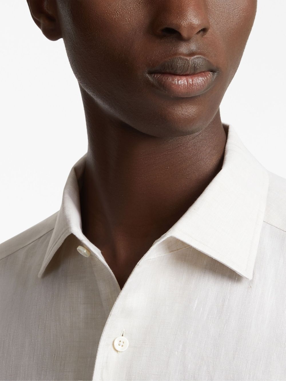 short-sleeve linen shirt - 5