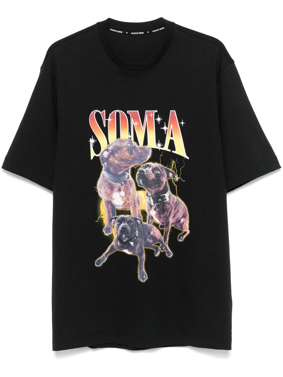 ☆ MARINE SERRE コットン JERSEY LOOSE FIT T-SHIRT 関送込 ★ Marine Serre Cotton Jersey Loose Fit T-Shirt | club21