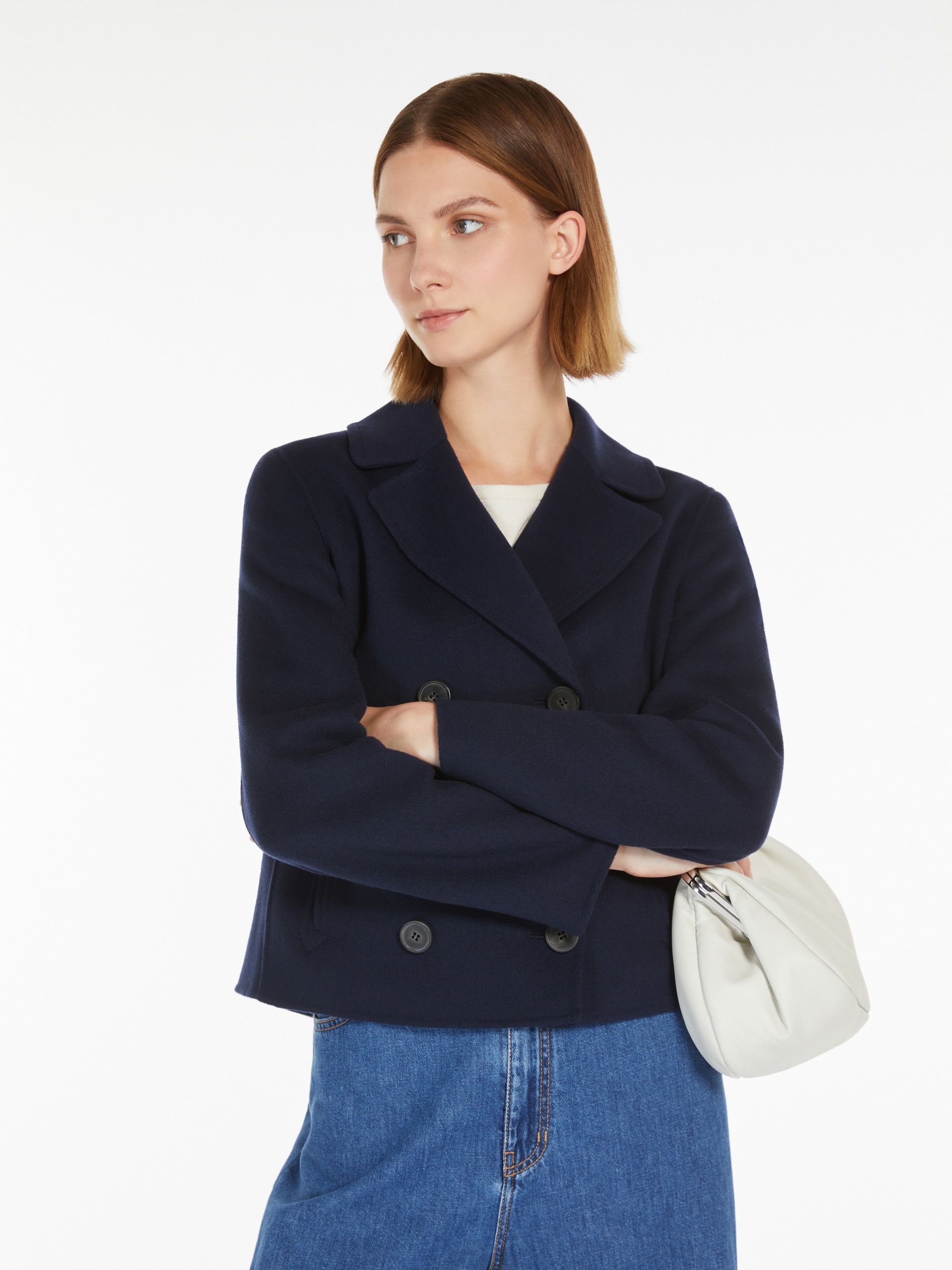 TAGLIO Double-sided wool double-breasted pea coat - 5