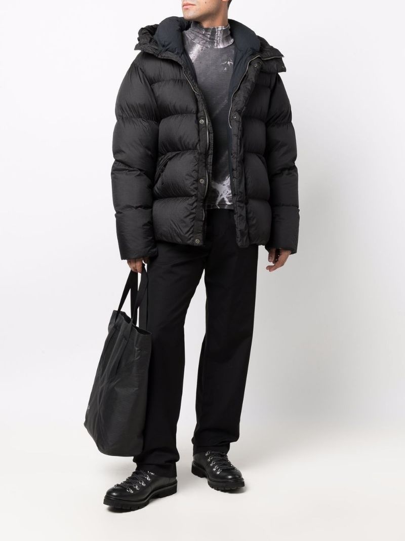 zip-up hooded down jacket - 2