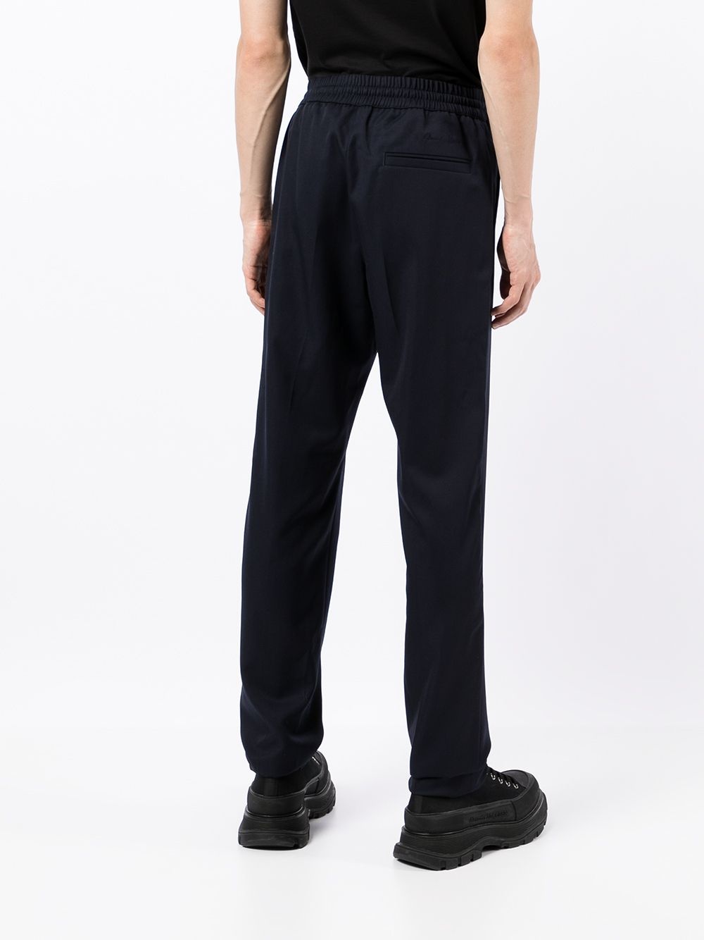 elasticated-waist straight-leg trousers - 4