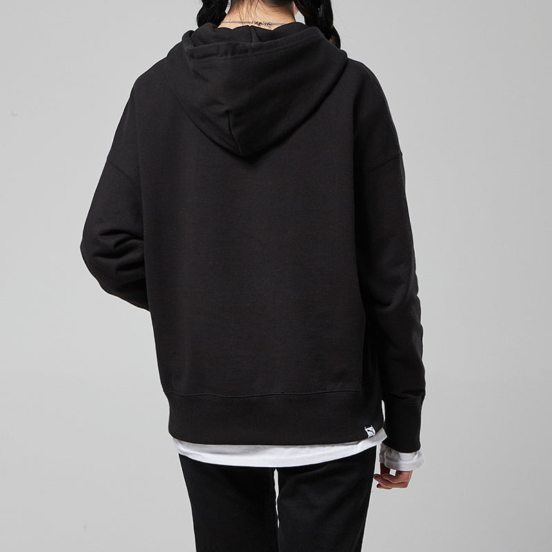(WMNS) PUMA Downtown Graphic Hoodie 'Black Blue Pink' 531437-01 - 4