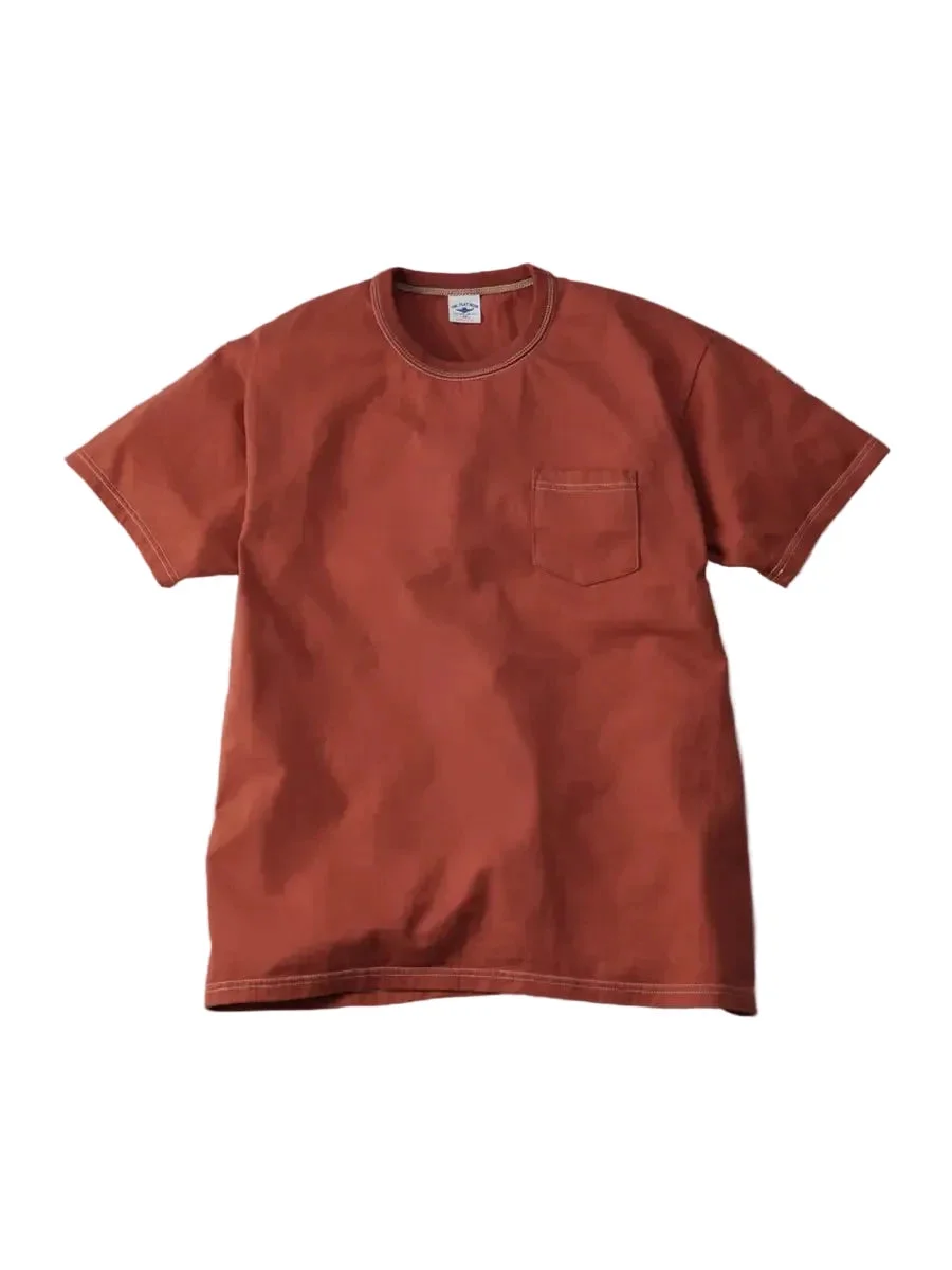 FN-THC-101P Three Needle Loopwheel Pocket Tee Orange - 1
