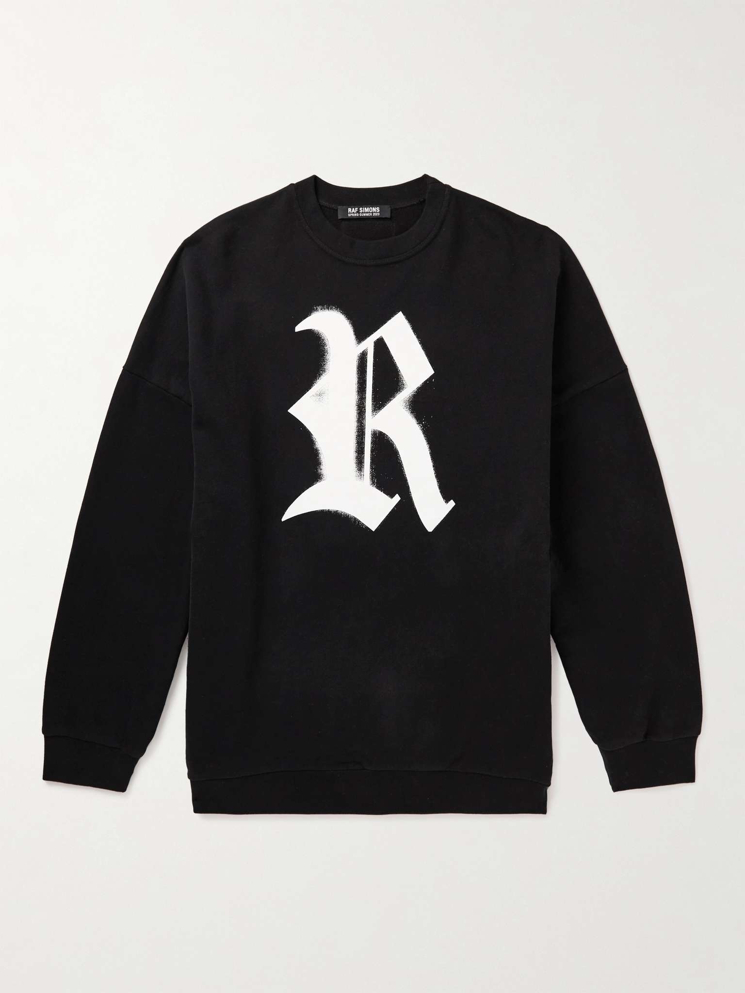 Oversized Leather-Trimmed Logo-Print Cotton-Jersey Sweatshirt - 1