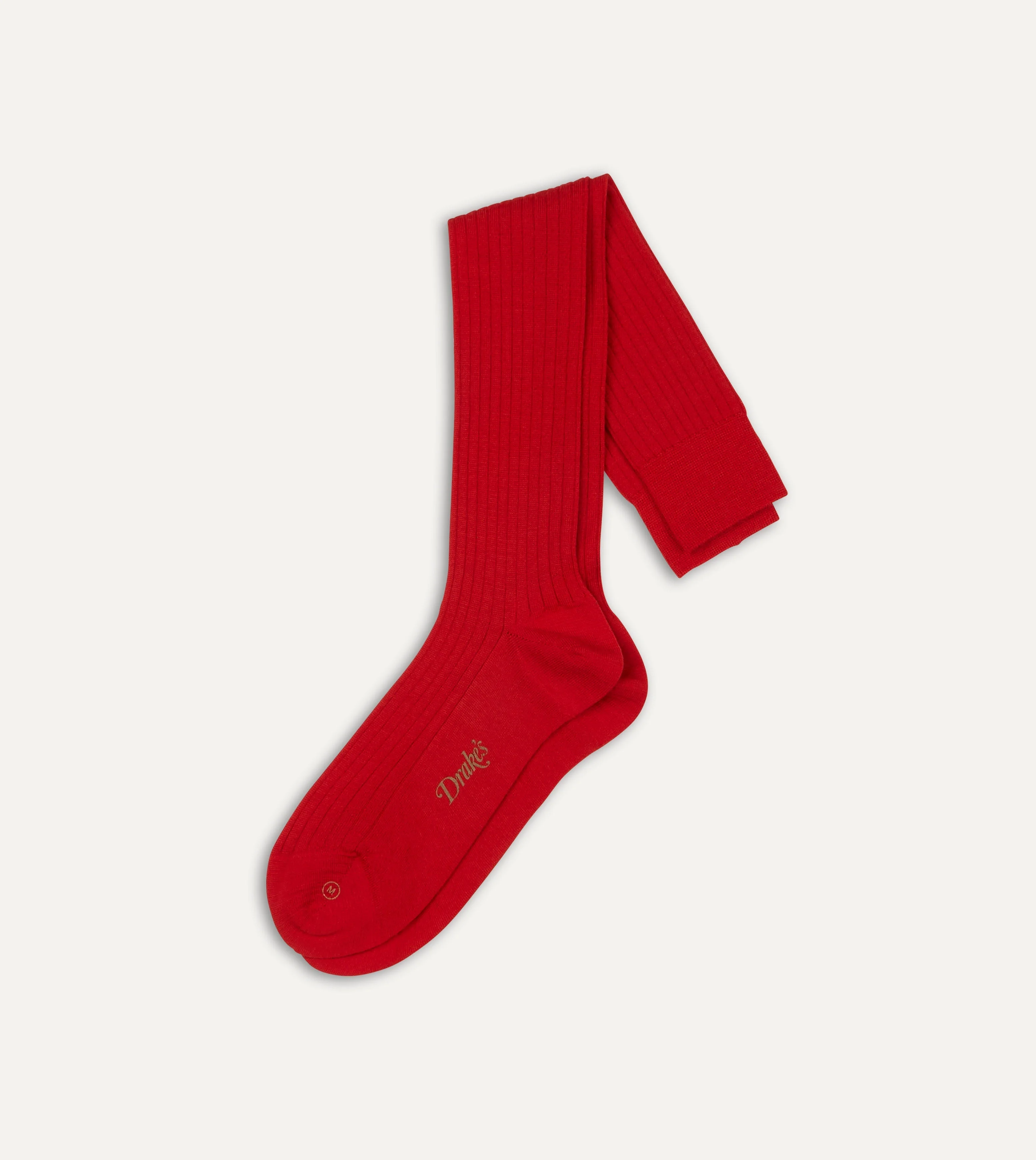 Red Wool Over-the-Calf Socks - 1