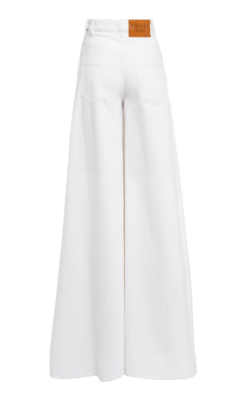 Cotton Super Wide Leg Mirror Jeans white 3