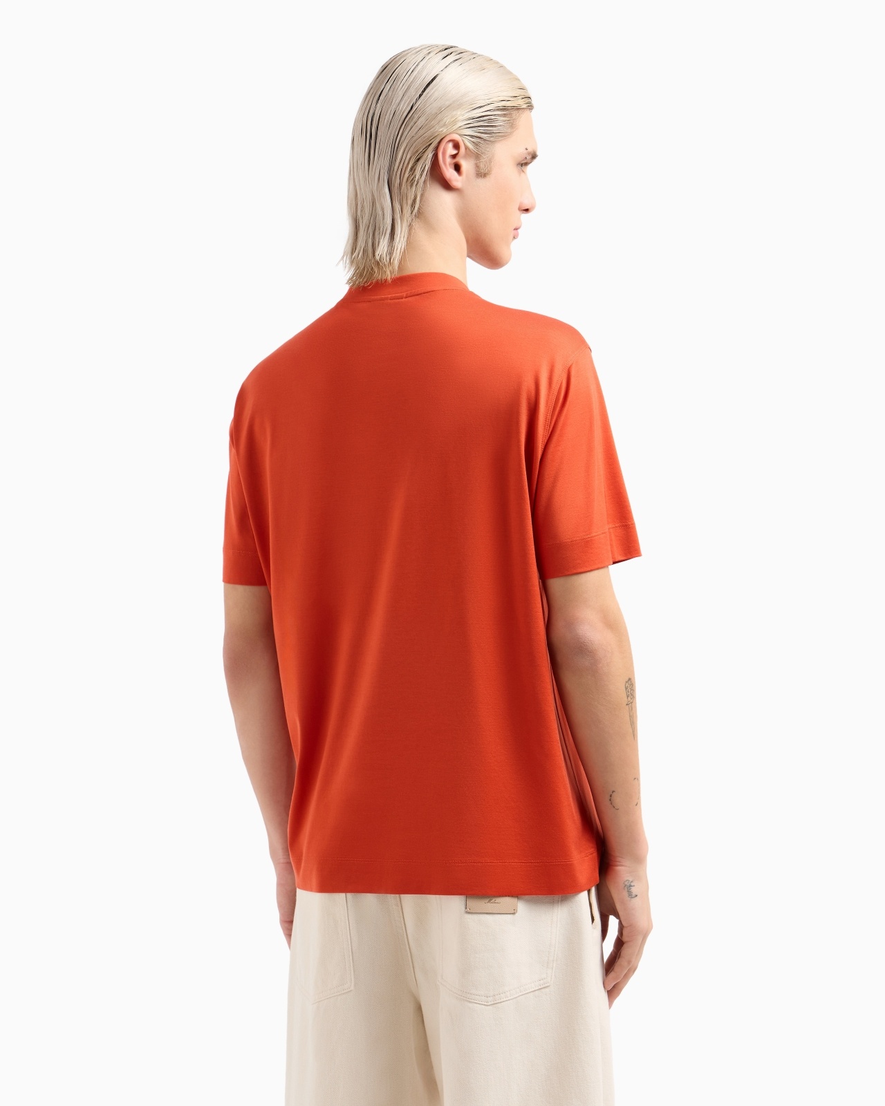 JERSEY-LYOCELL BLEND T-SHIRT WITH ASV LOGO EMBROIDERY - 3