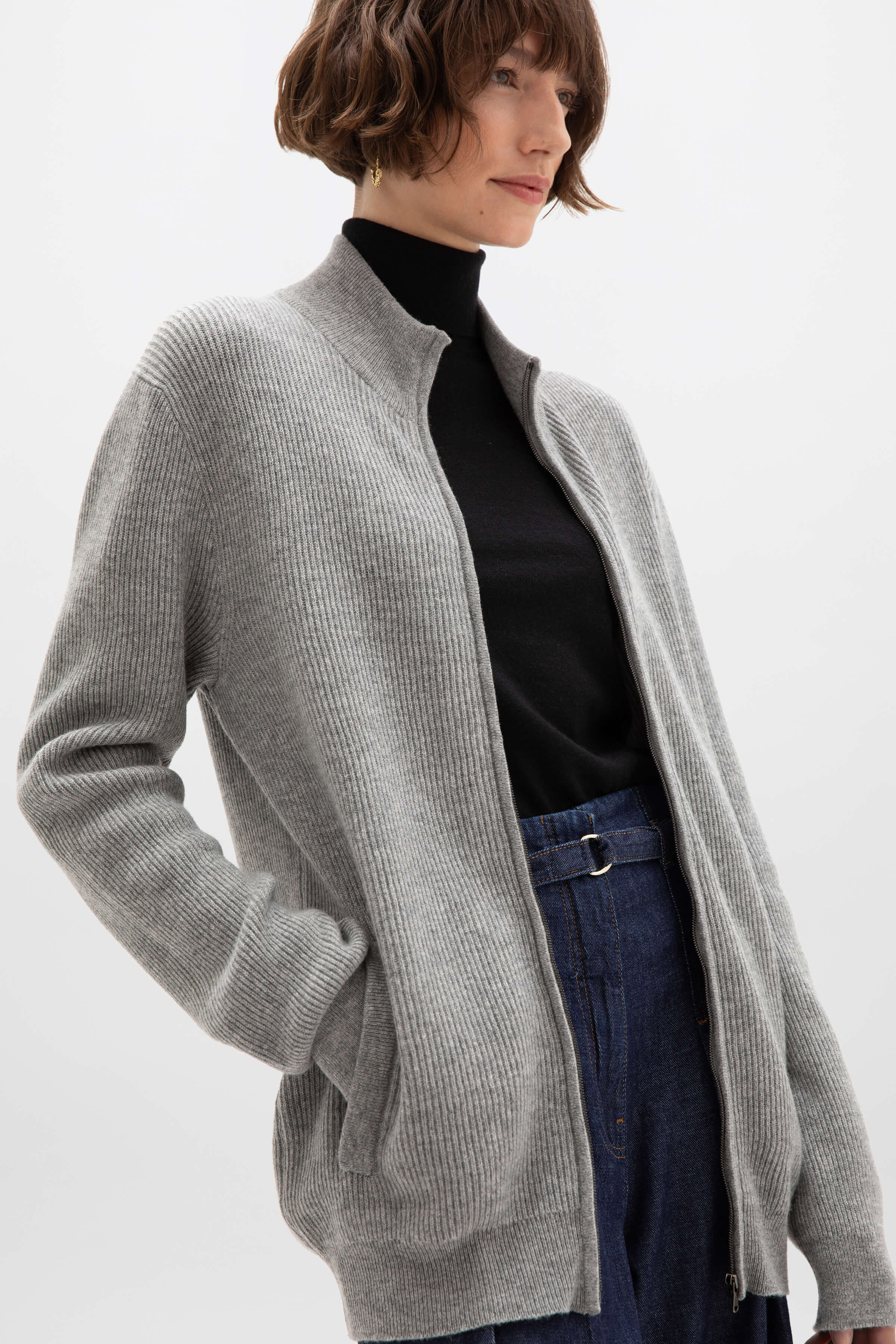 Ribbed Cashmere Cardigan - 2
