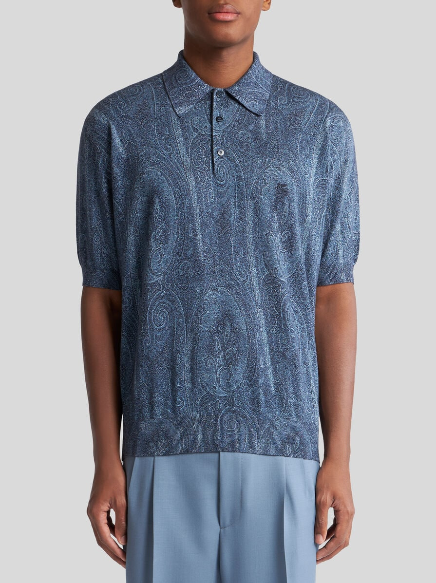 KNIT POLO-SHIRT WITH PAISLEY PRINT - 2