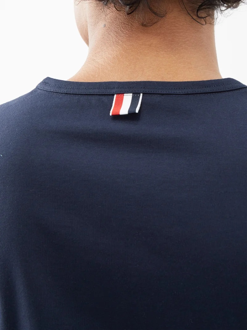 Tricolour-stripe cotton-jersey T-shirt - 3