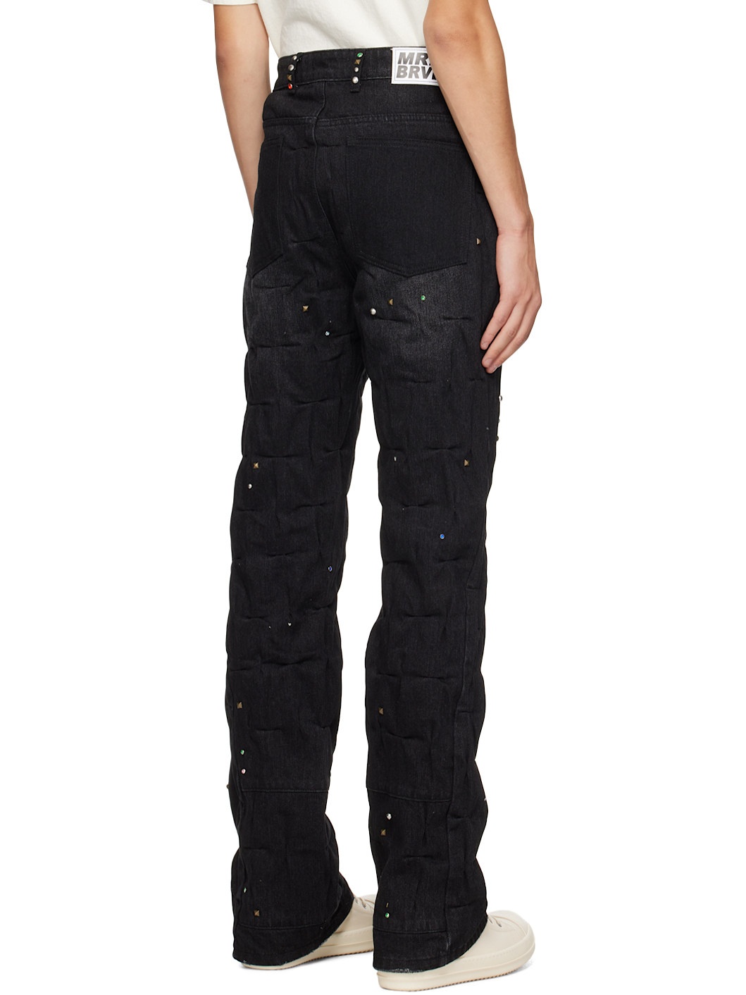 SSENSE Exclusive Black Stud Cinched Jeans - 3