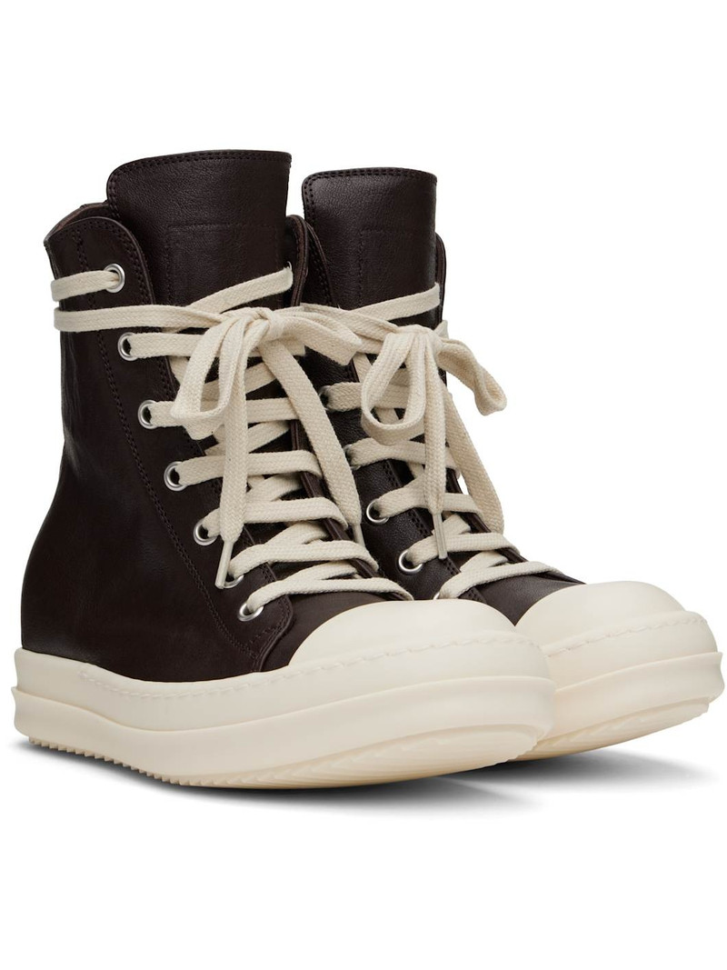 Brown Hollywood Goat Leather Sneakers 4