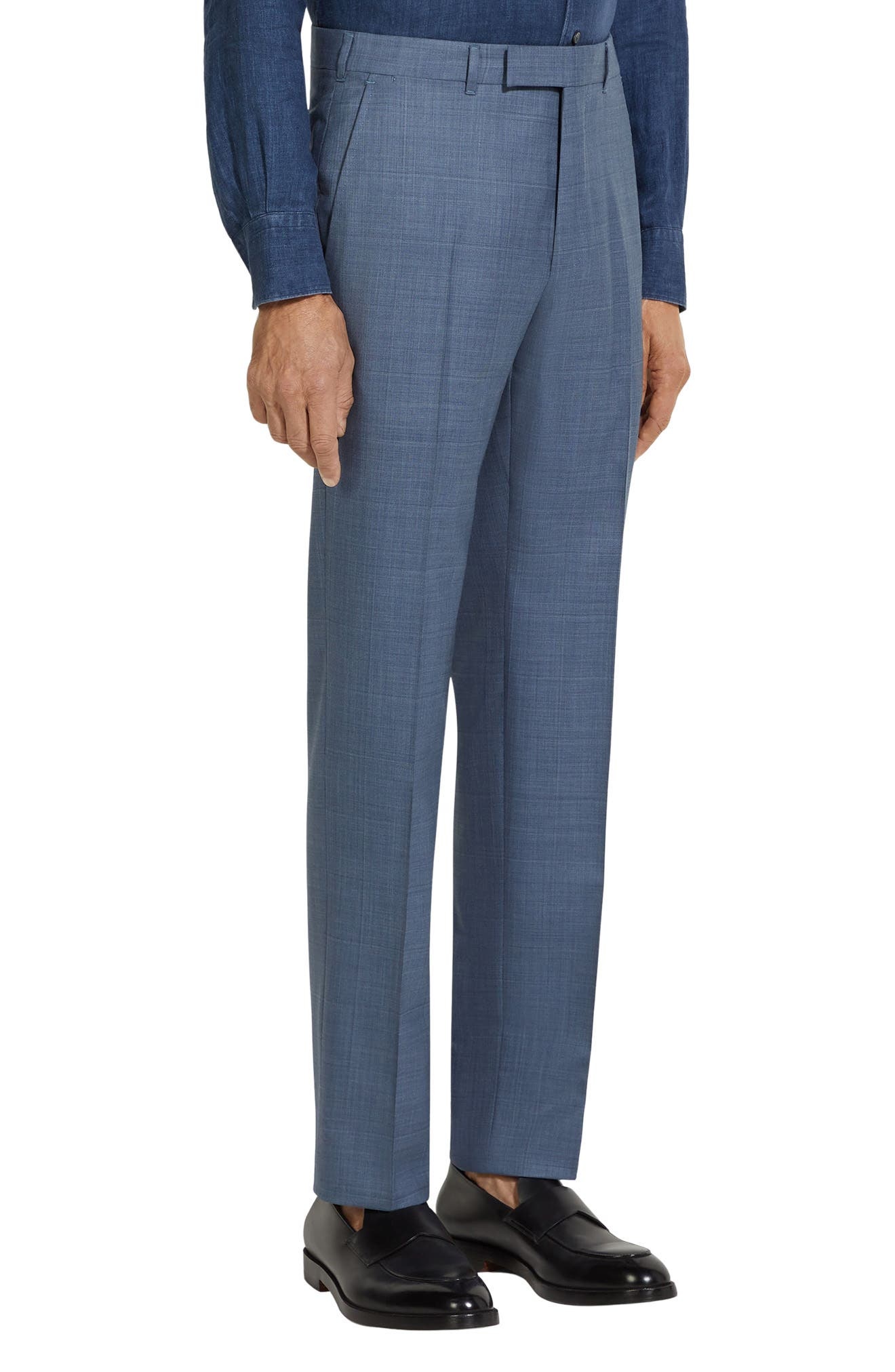 ZEGNA Plaid Centoventimila Wool Suit in Br Blu Ck at Nordstrom - 4