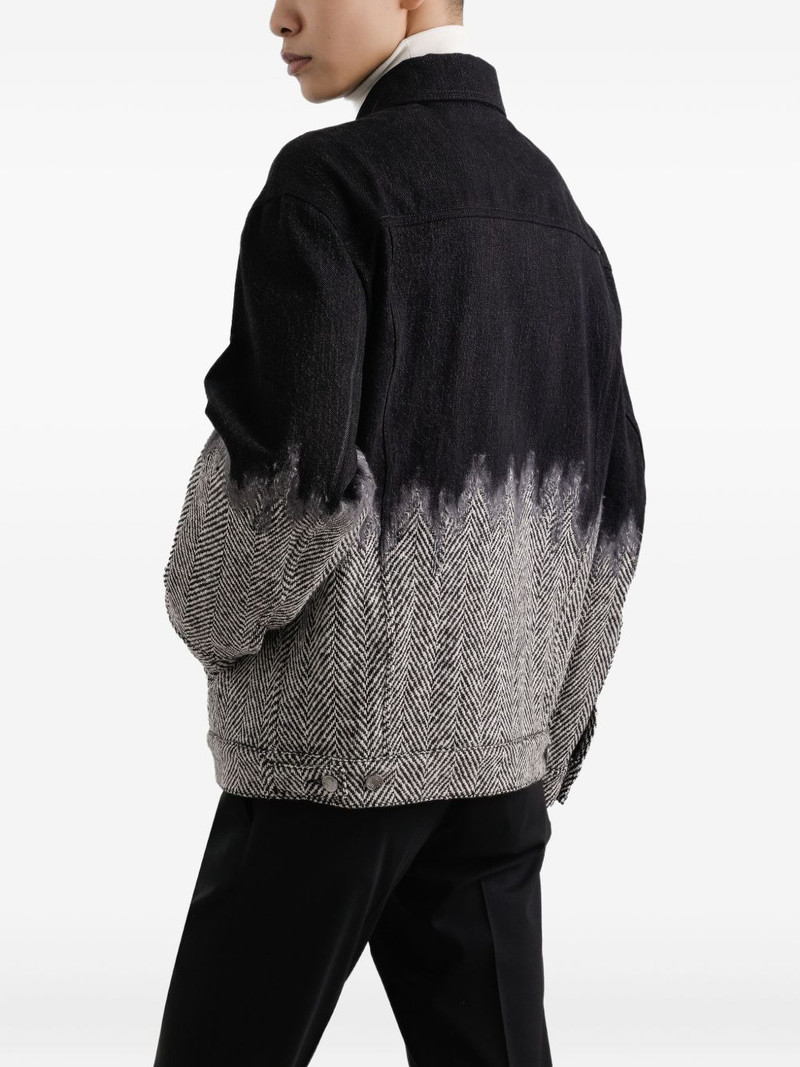 herringbone-pattern denim jacket 5