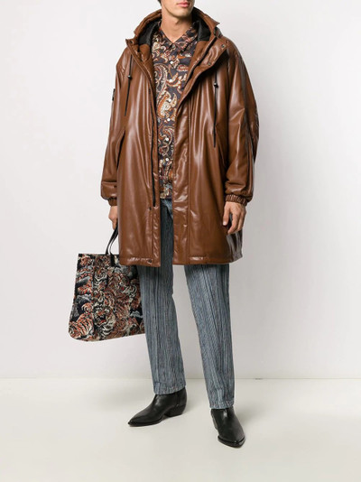 MSGM faux-leather hooded coat outlook