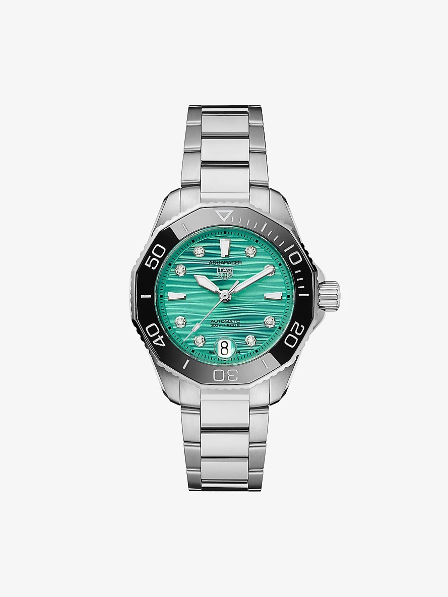 WBP231K.BA0618 Aquaracer Professional 300 Date stainless-steel and 0.078ct diamond automatic watch - 1