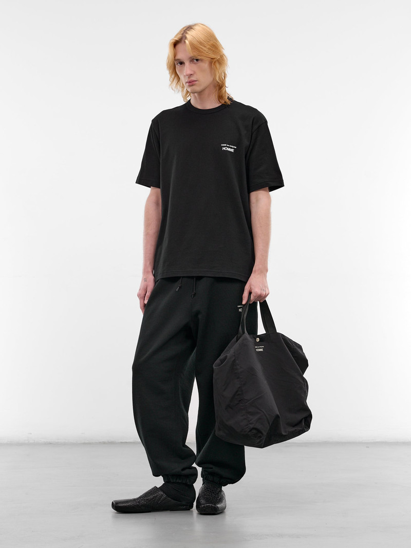 Comme des Garçons Homme Black Cotton Logo Wide Joggers outlook