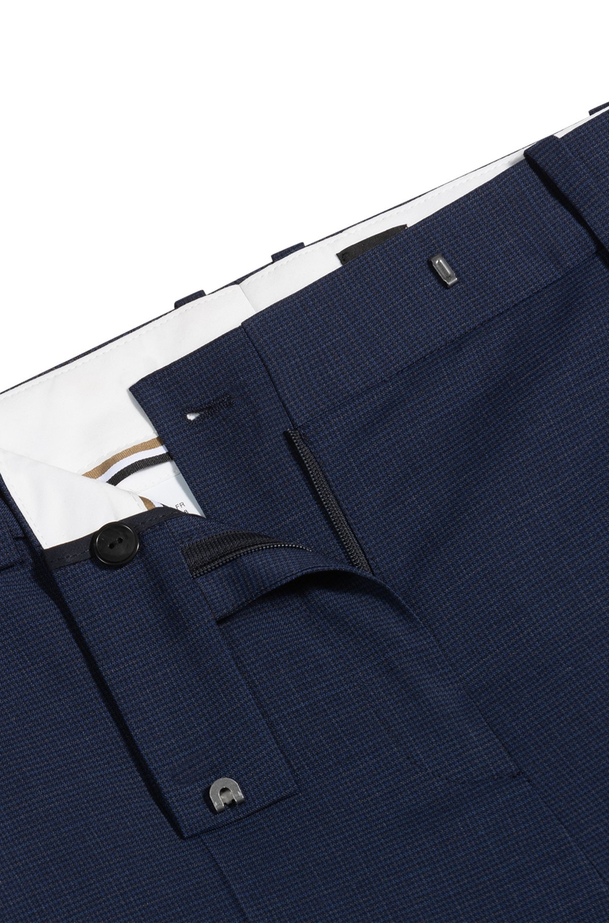 REGULAR-FIT TROUSERS IN MICRO-CHECK VIRGIN WOOL - 6