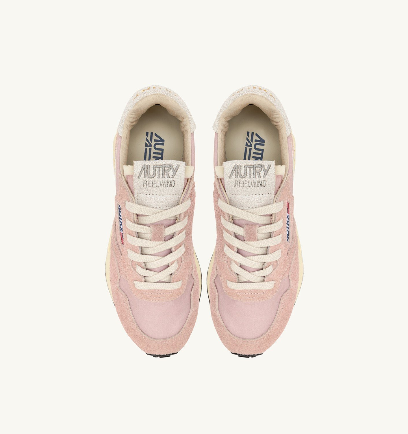 REELWIND LOW SNEAKERS IN WHITE AND POWDER PINK NYLON AND SUEDE - 6