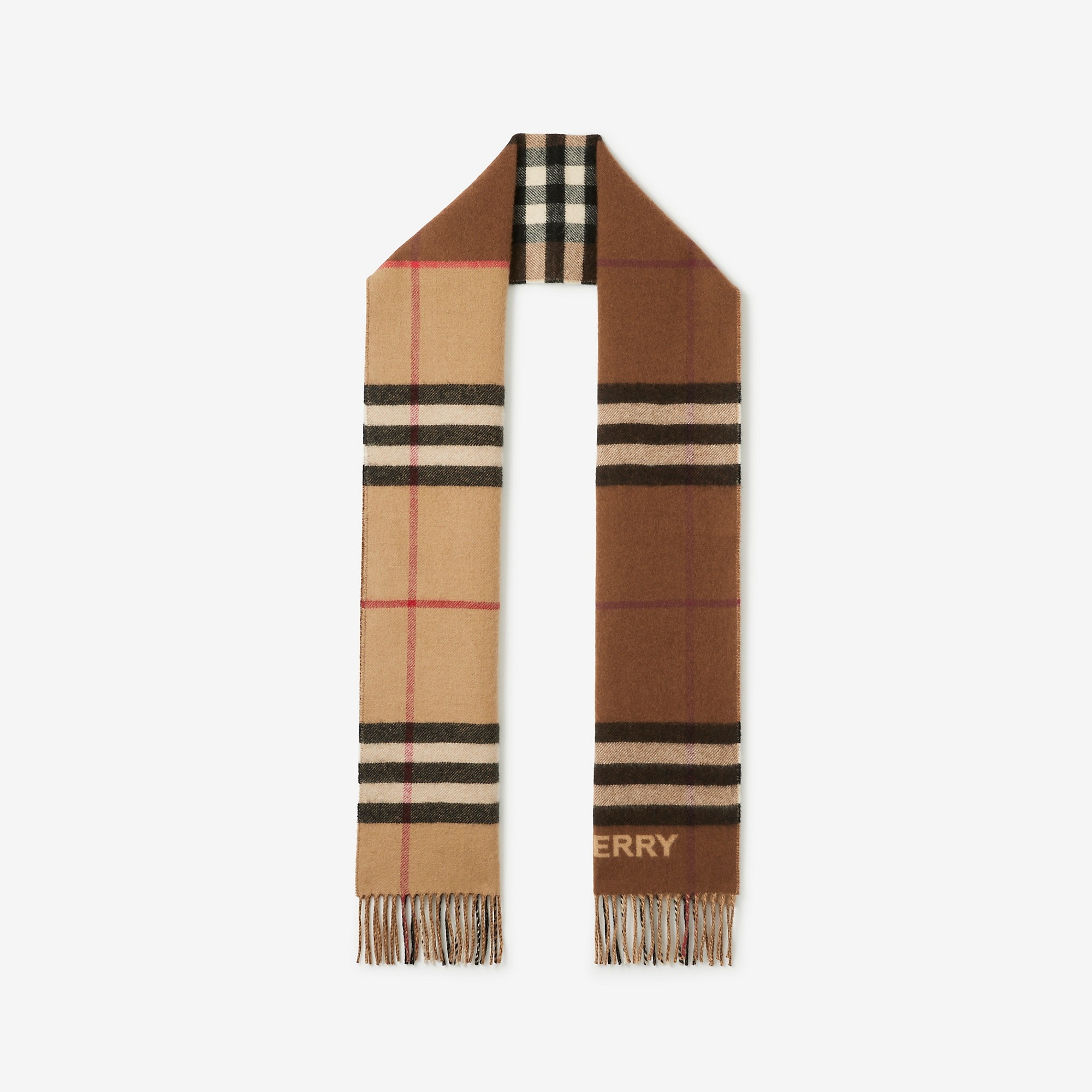 Contrast Check Cashmere Scarf - 6