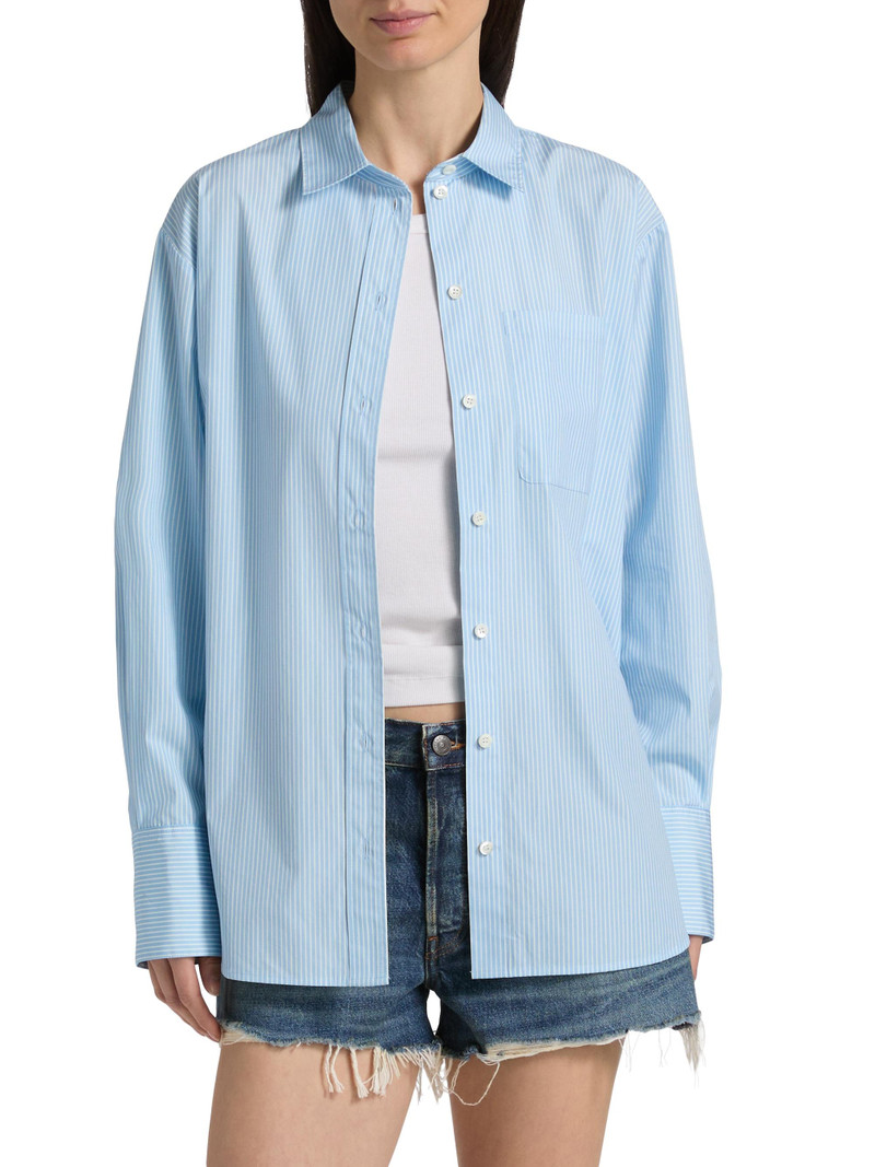 Women's The Striped Boy Shirt - Powder Blue Multi 3