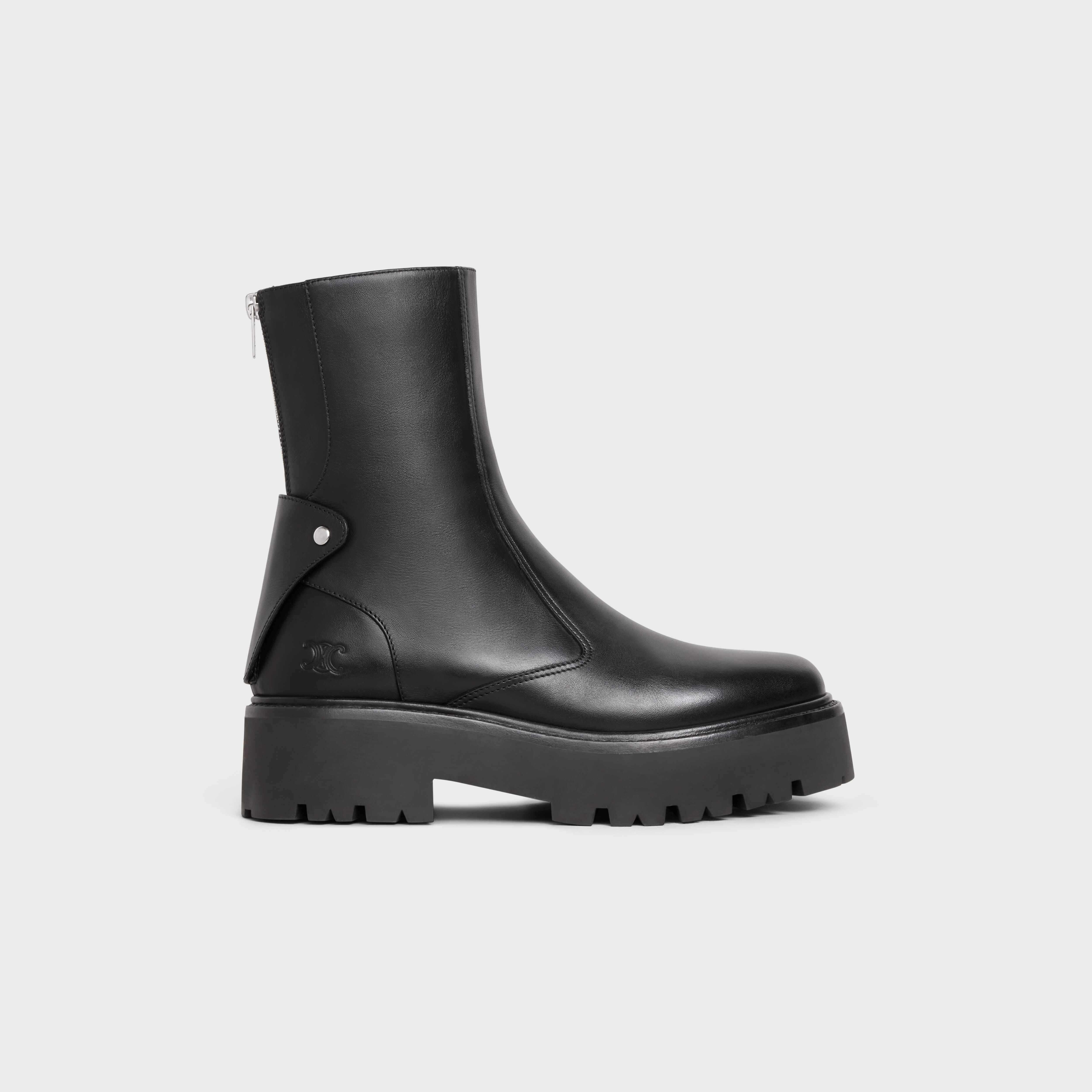 CELINE BULKY BOOTS WITH BACK ZIP AND TRIOMPHE in Calfskin - 1