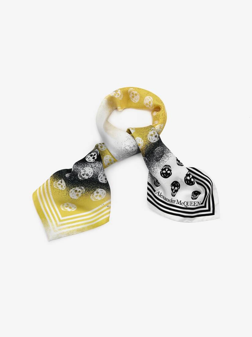 Women's Mushroom Spore Biker Foulard in Lemon/white - 2