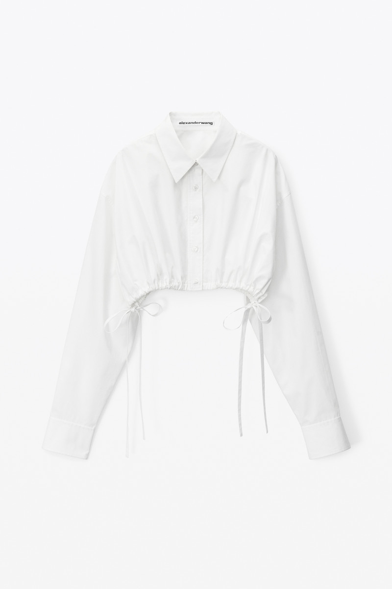 CROPPED BUTTON DOWN IN COMPACT COTTON 1
