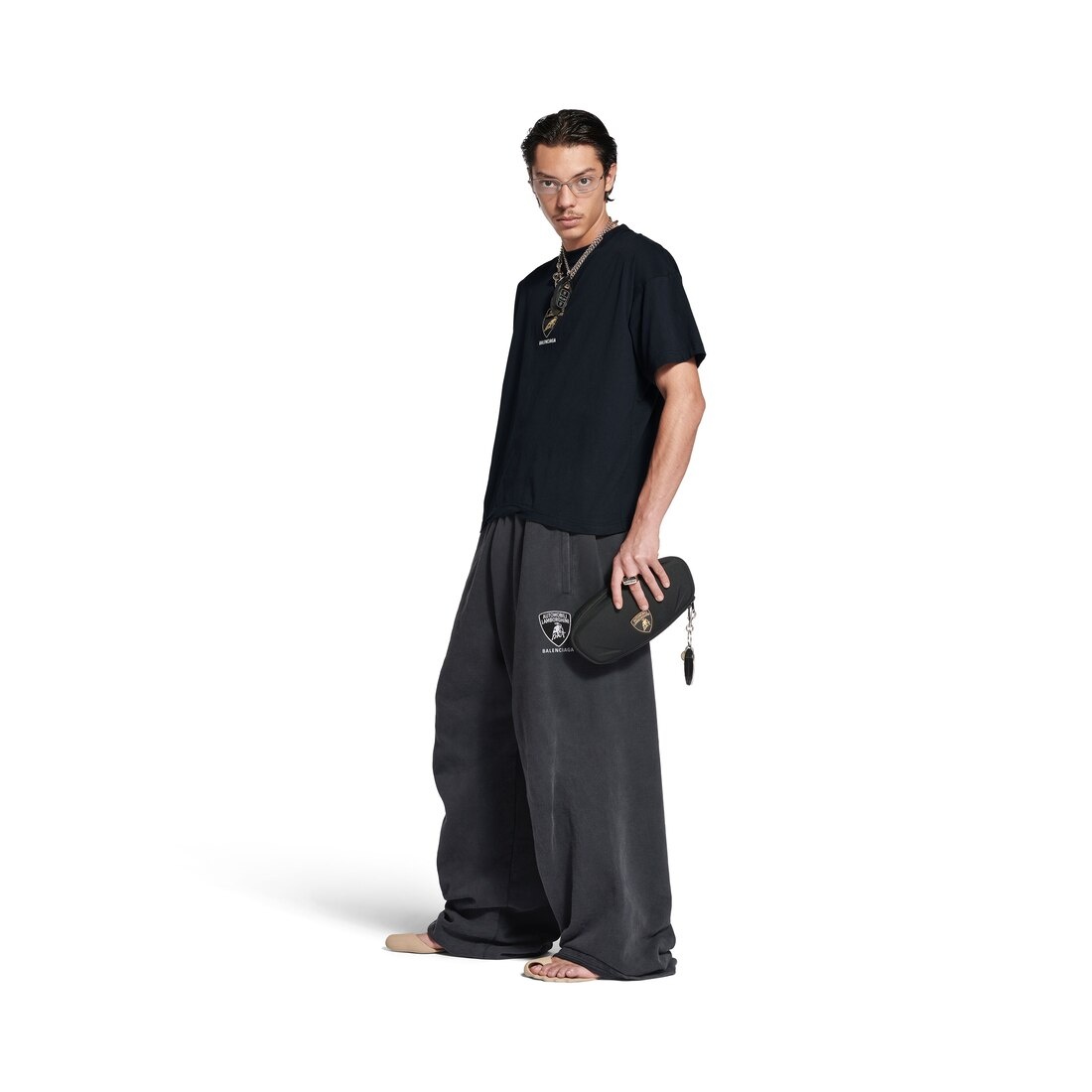 Men's Balenciaga I Automobili Lamborghini Oversized Sweatpants in Black Faded - 2