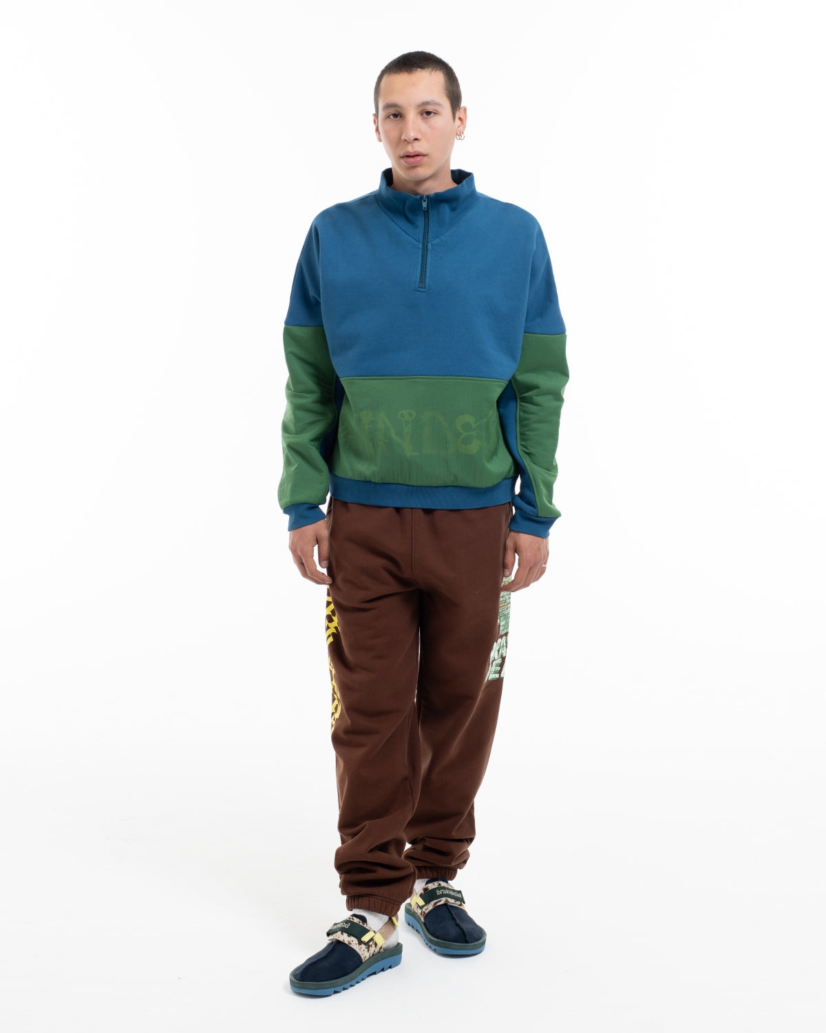 Sinister Screw Overlay Half Zip Fleece - Mallard Green - 4