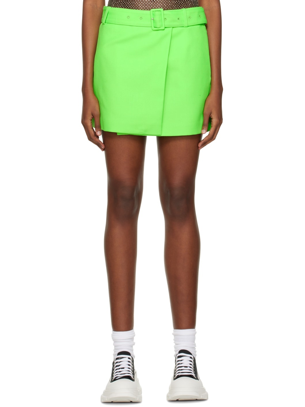 Green Belted Miniskirt - 1