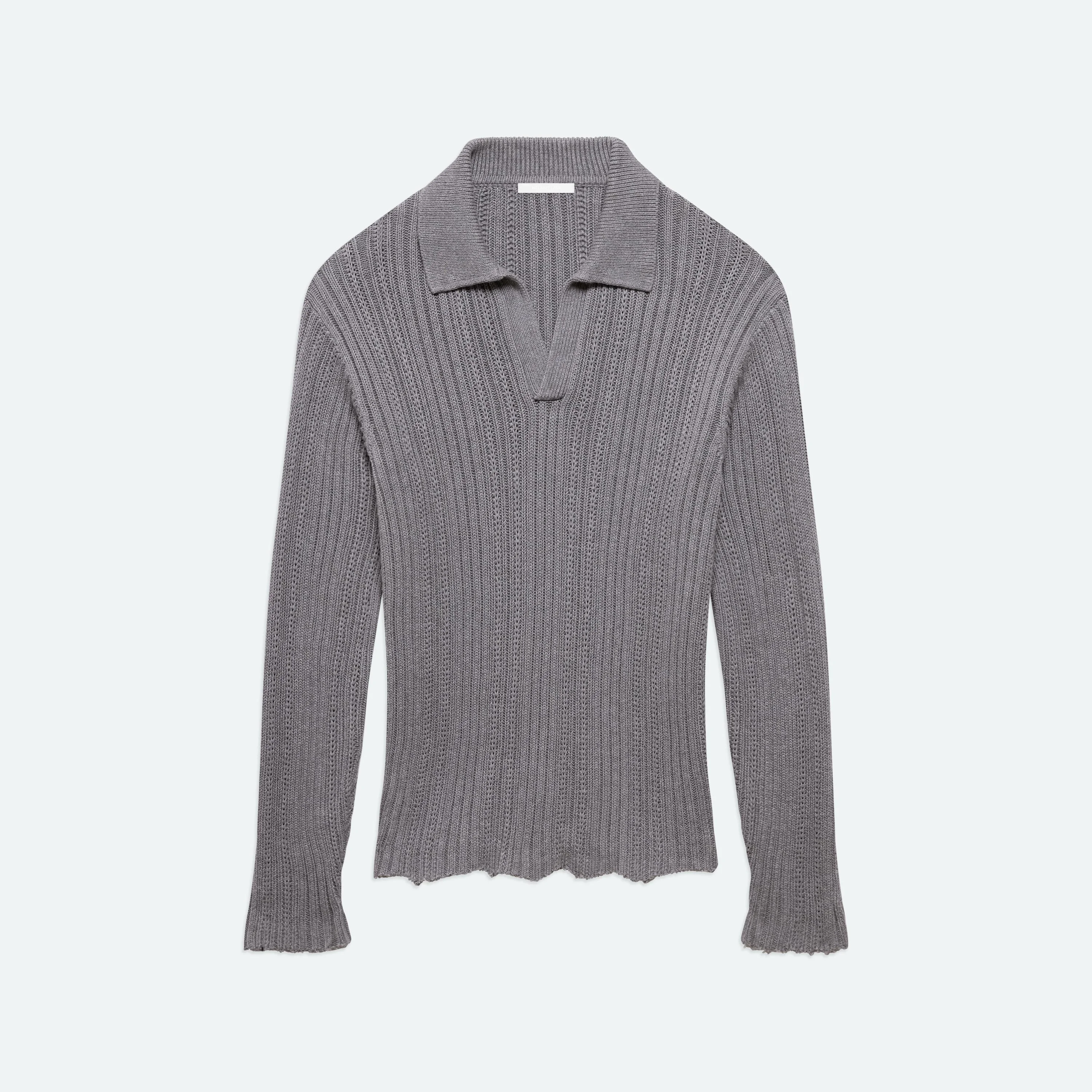 DISTRESSED RIB POLO - 1