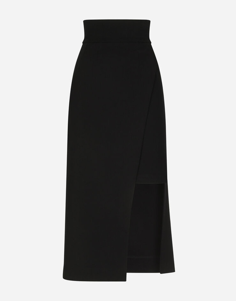 Calf-length skirt with jersey mini skirt 1