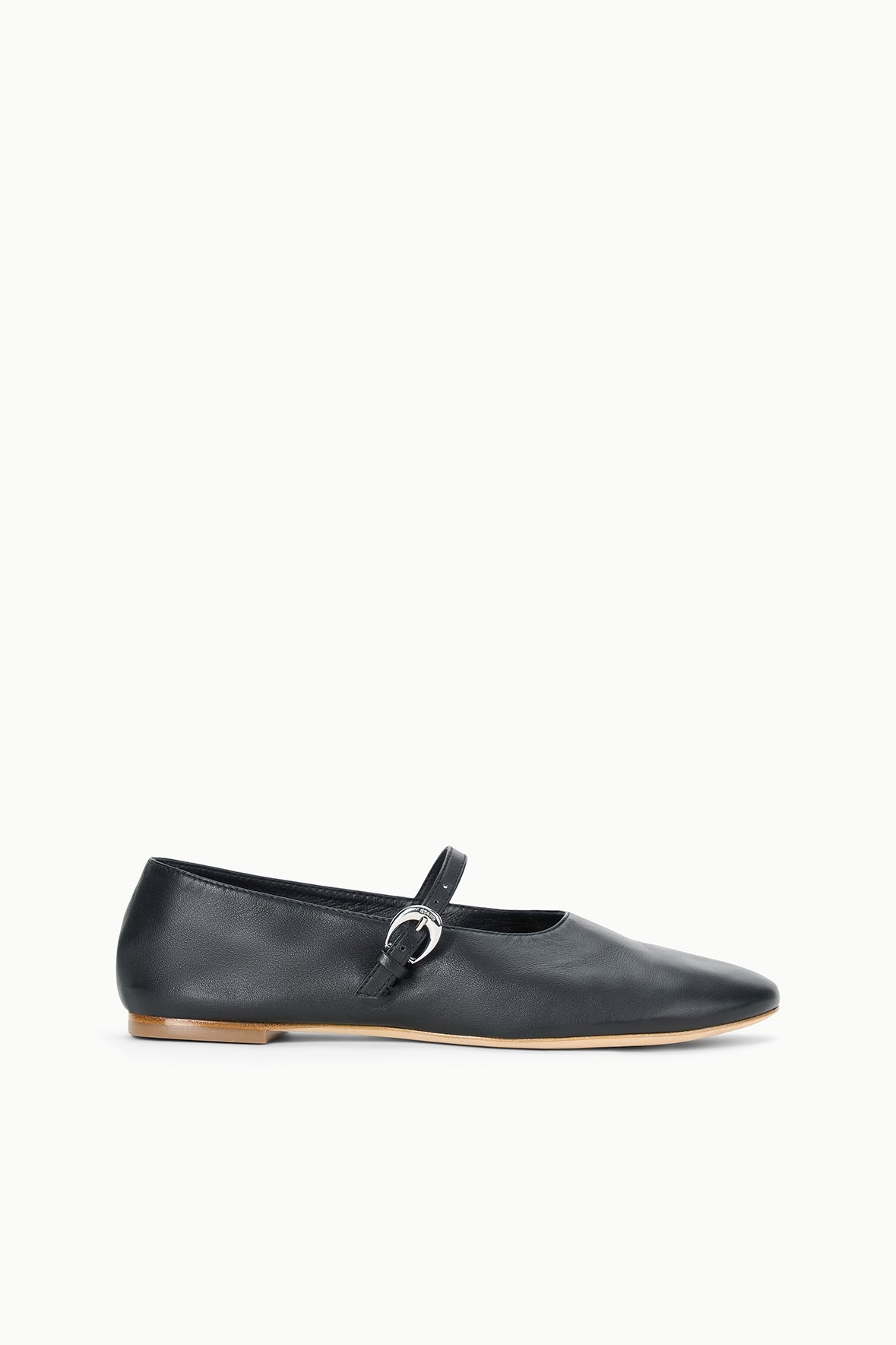 STAUD ALBA MARY JANE BALLET FLAT BLACK - 1