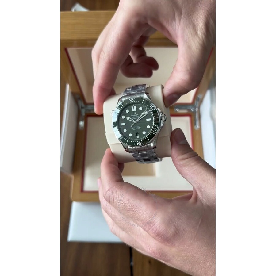 Omega Seamaster Diver Automatic Chronometer Green Dial Men's Watch 210.30.42.20.10.001 - 4