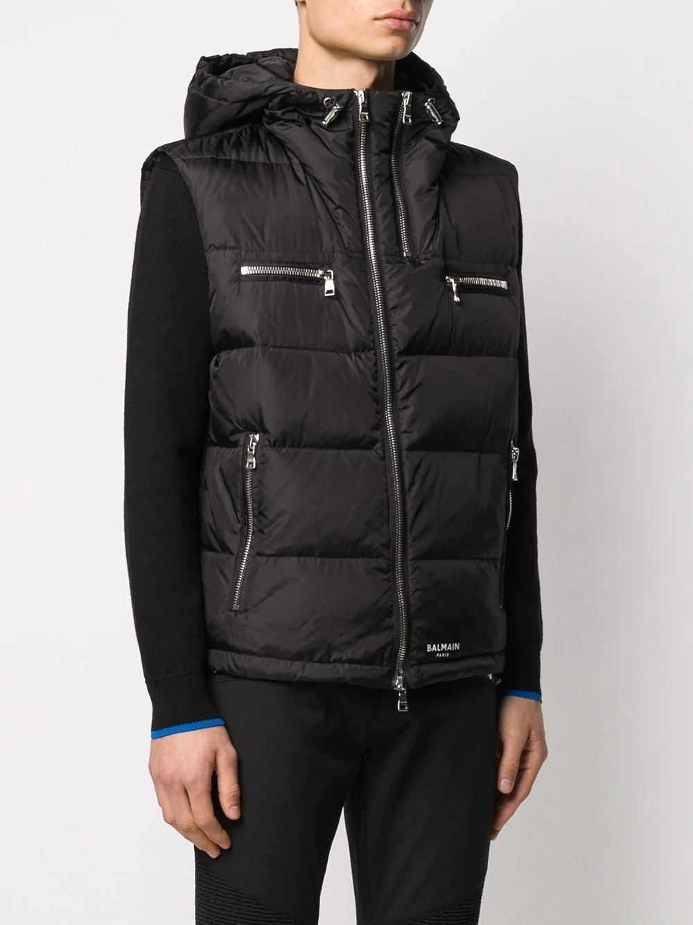 zipped quilted puffer gilet - 3