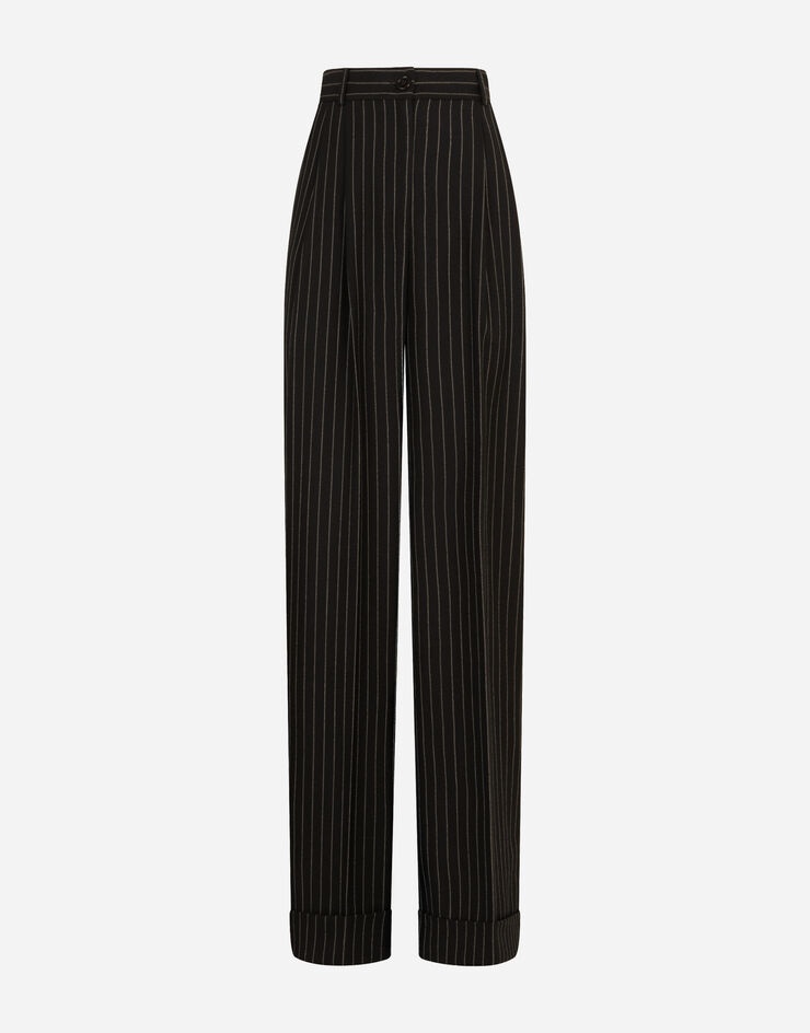 Flared pinstripe woolen pants - 3