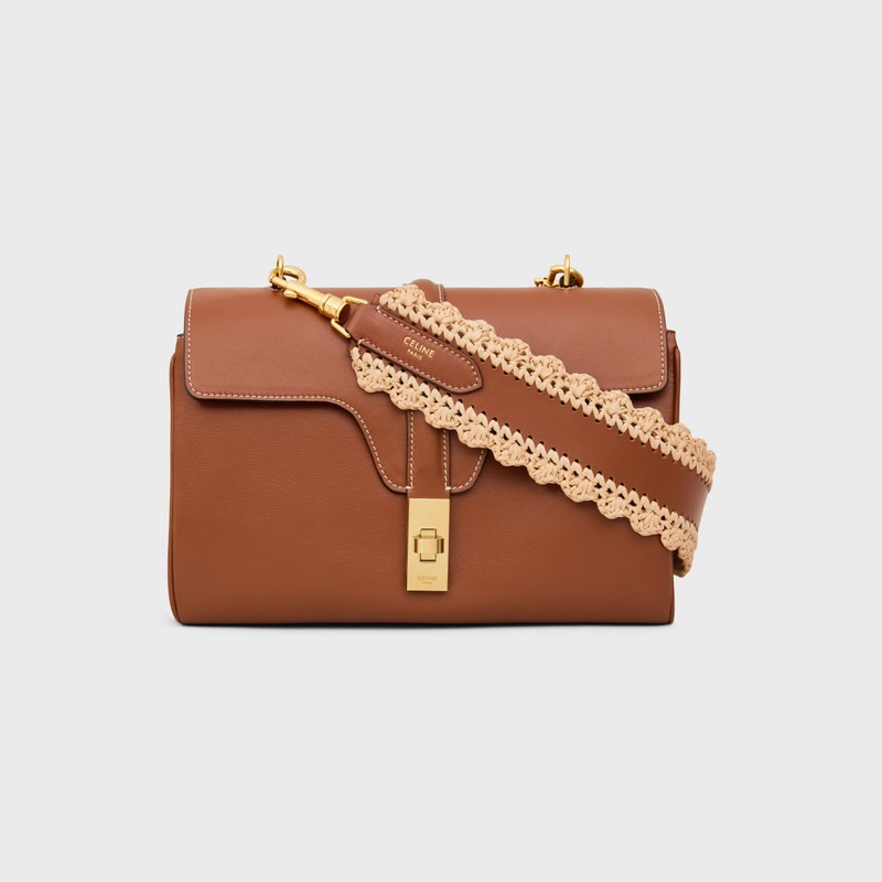 CELINE long strap in RAFFIA AND CALFSKIN outlook