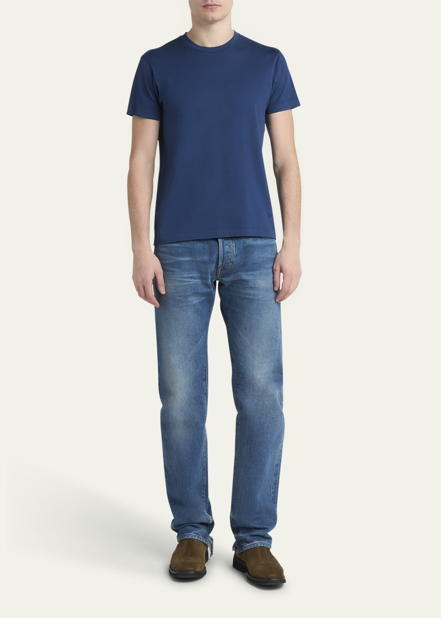 Men's Light Wash Selvedge Straight Fit Jeans - 2
