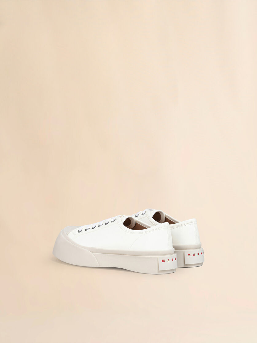 WHITE NAPPA LEATHER PABLO LACE-UP SNEAKER - 3