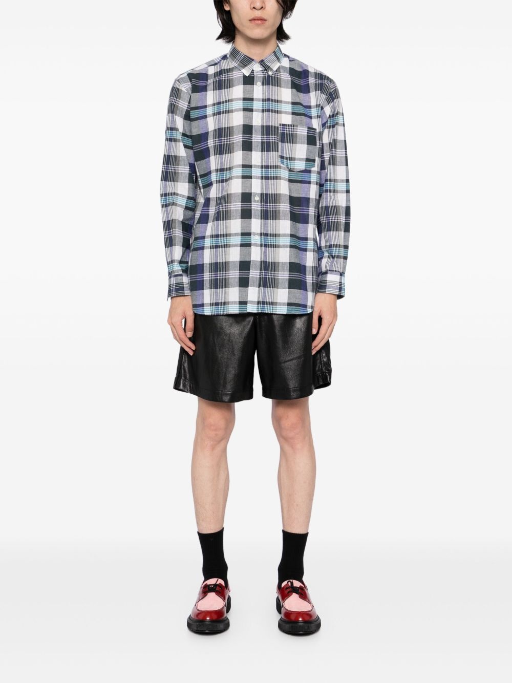 slim-fit tartan shirt - 2