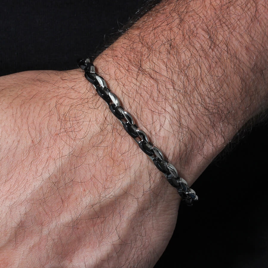Robert Alton - Robert Alton Men's Black Finish Stainless Steel Chain Jewelry Gift Set - 7