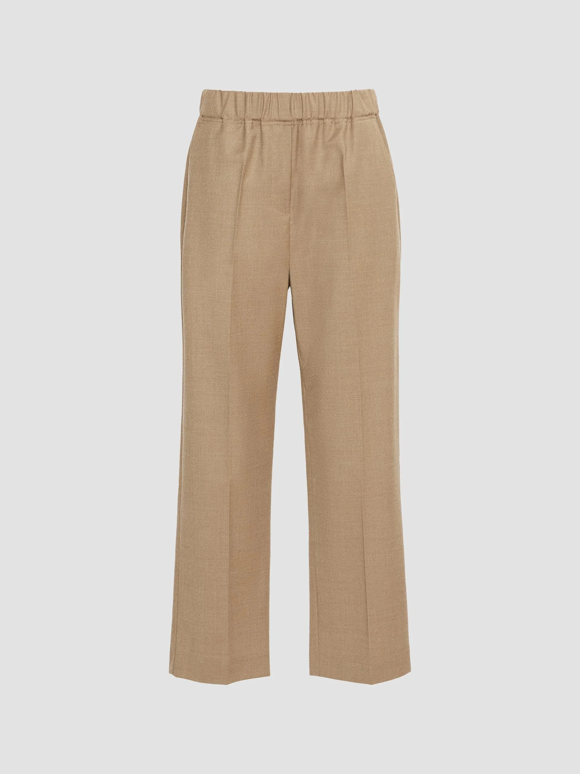 Women's Stretch Wool Flannel Trousers - Camel - 1