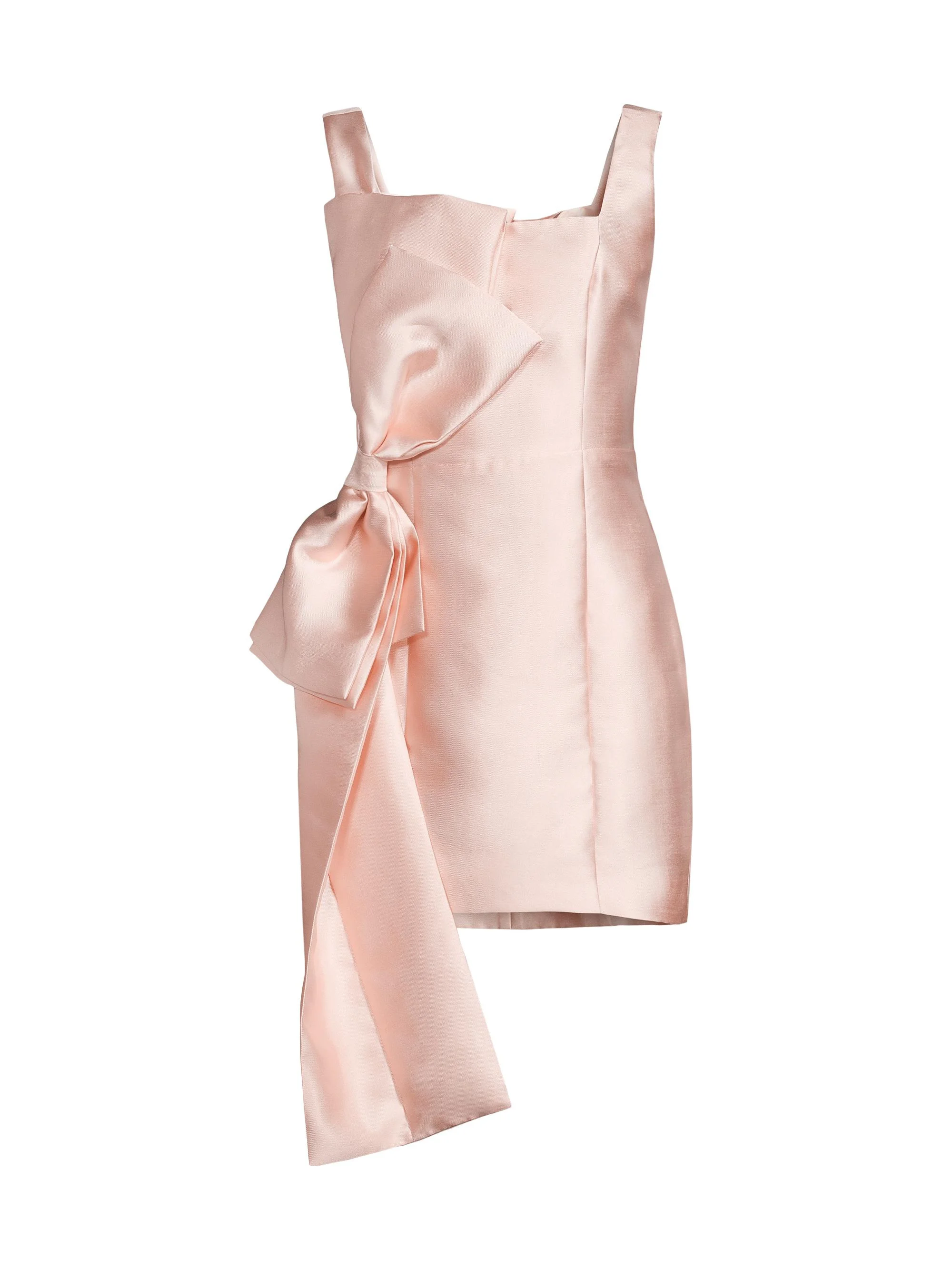 Women's Corsage Satin Bow Minidress - Ballet Pink - 1