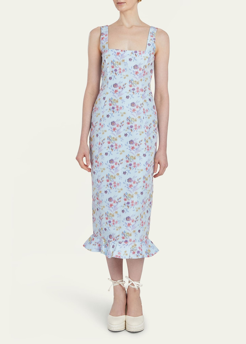markarian Tabitha Floral Ikat Corset Flounce Hem Dress outlook