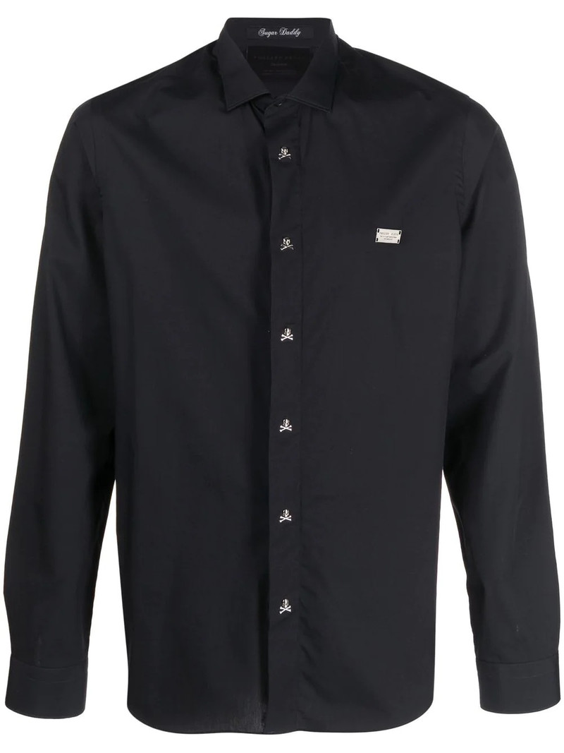 chest logo-plaque detail shirt 1