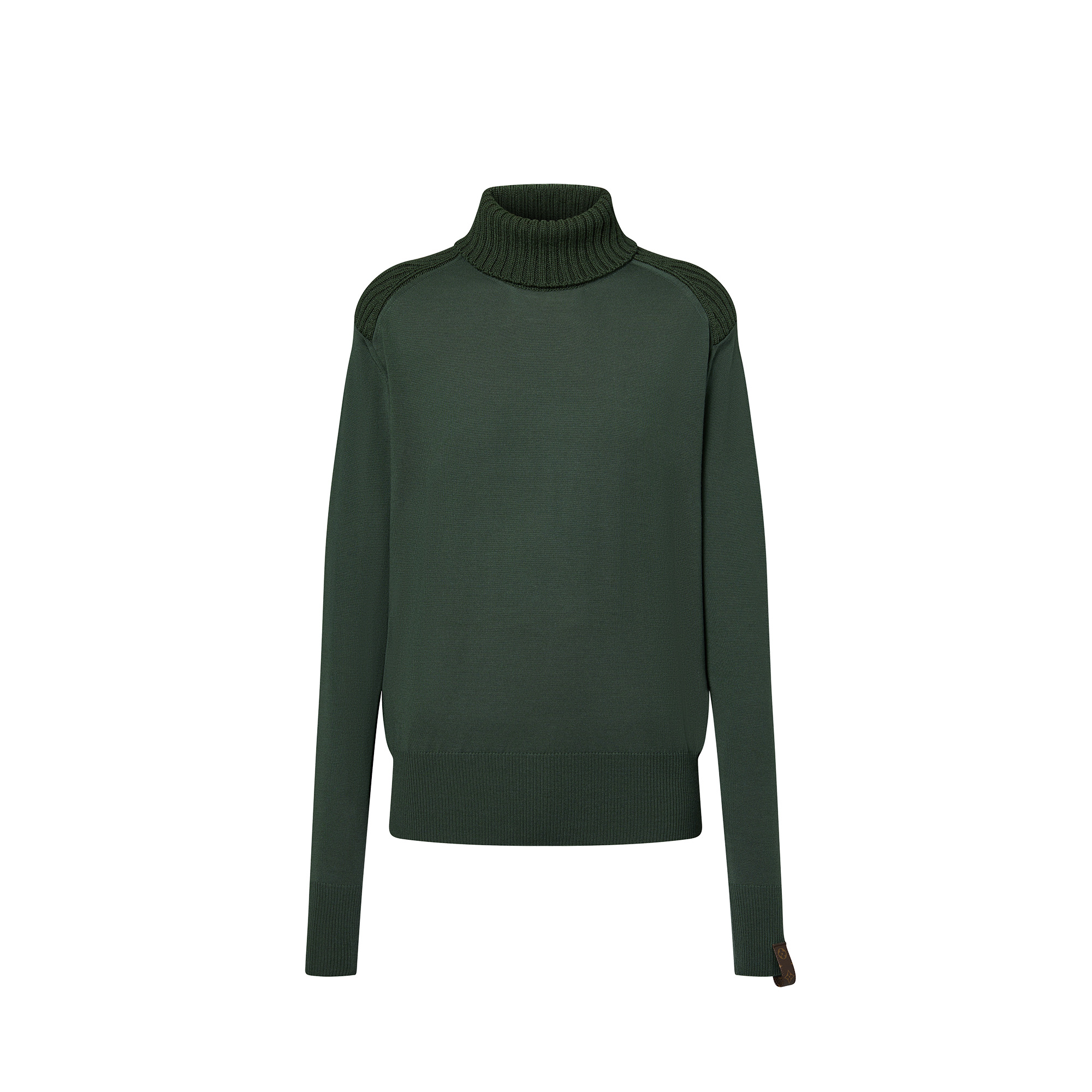 Ribbed Accent Turtleneck - 1