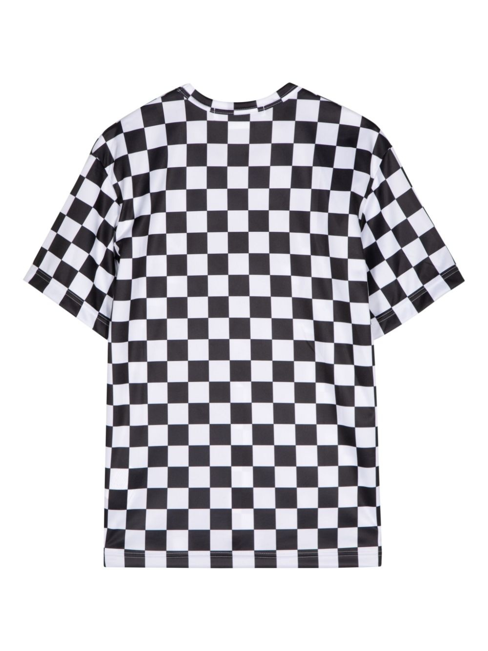slogan-print checkerboard T-shirt - 2