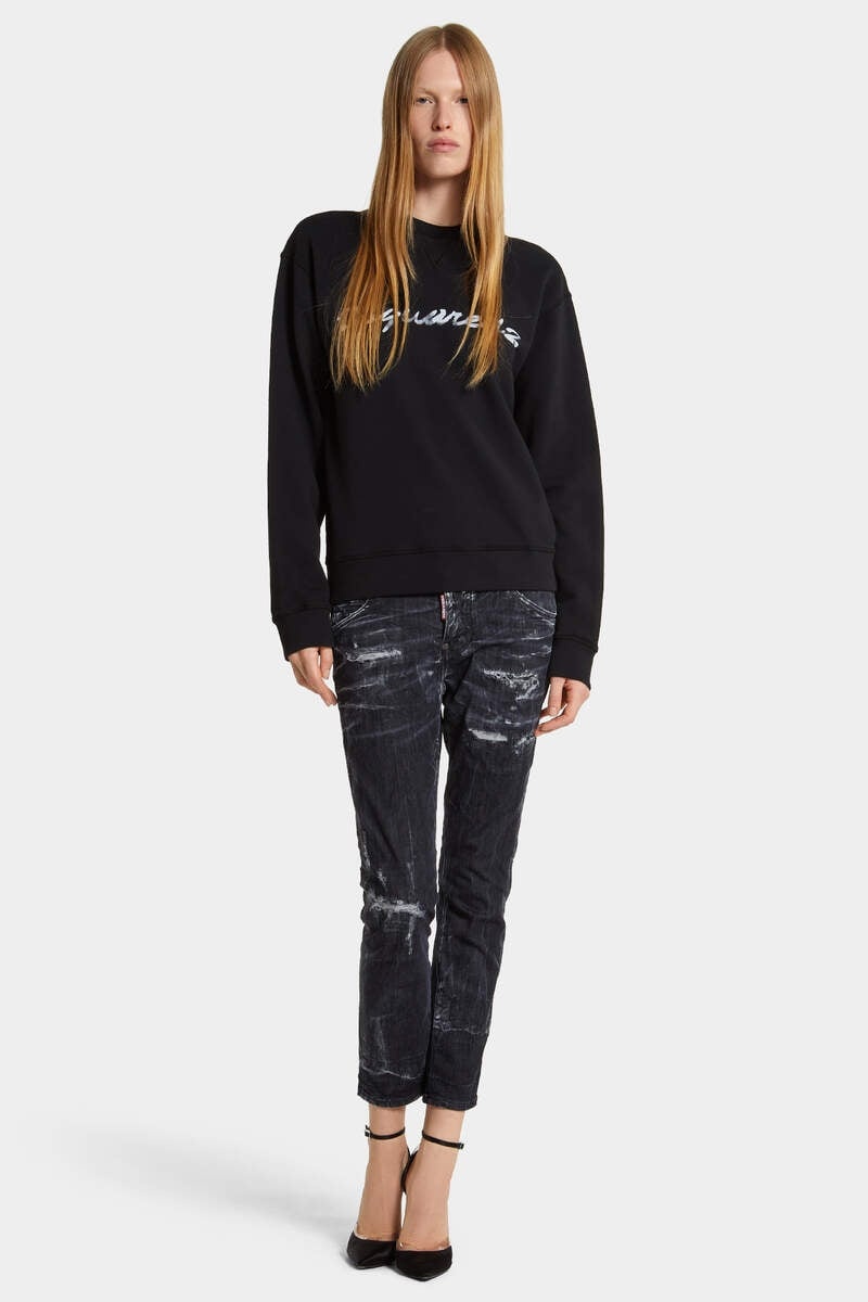 BLACK DESTROYED WASH COOL GIRL JEANS - 3