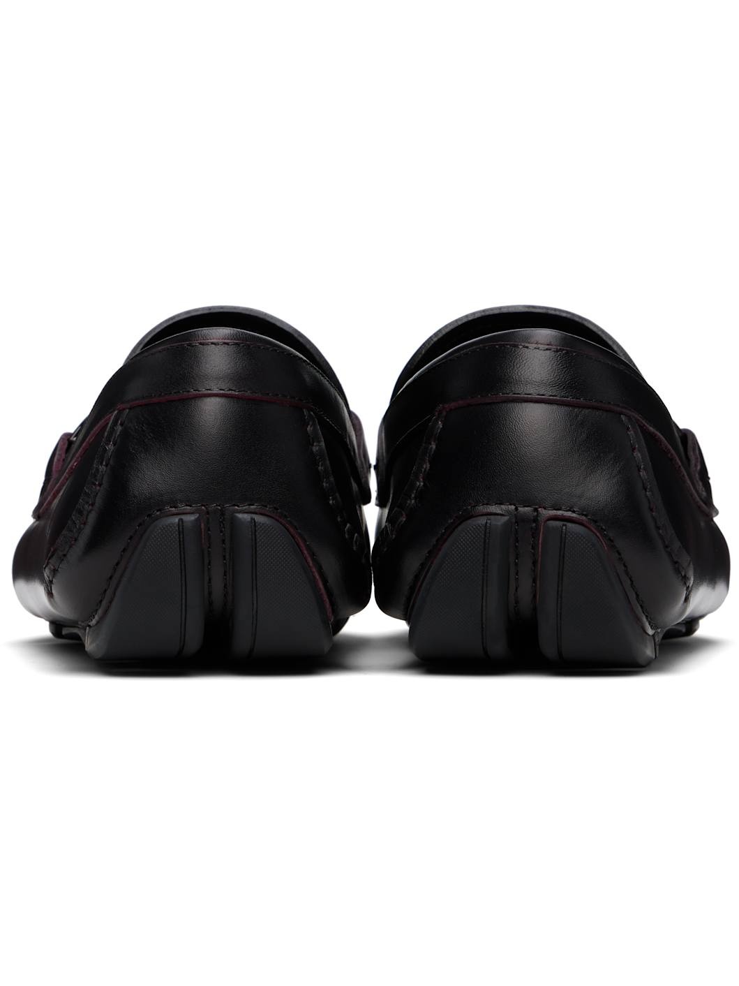 Burgundy Gancini Ornament Driver Loafers - 2